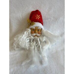 Santa Claus‎ Head with Long White Beard and Eyeglass Holiday Christmas Ornament